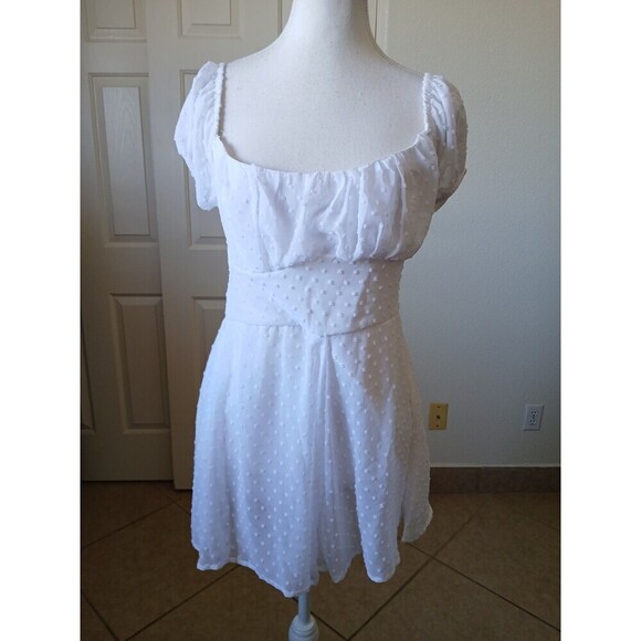 J for Justify Romper Dress size‎ Large Short Sleeve Lined Coastal Beachy - Picture 1 of 14